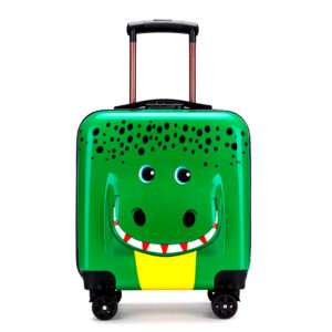 MALETA CON RUEDAS DINO VERDE