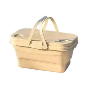 CANASTA DE PICNIC BEIGE PLEGABLE