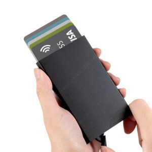 PORTA TARJETAS DE ALUMINIO NEGRO