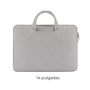 FUNDA MALETIN LAPTOP GRIS CLARO 14 PULGADAS